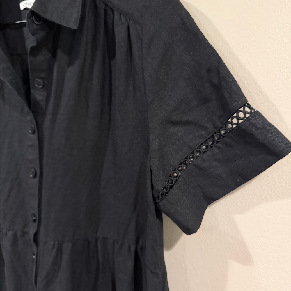 Chico's Black Button-Down Dress Size Medium Great Condition - Picture 13 of 15